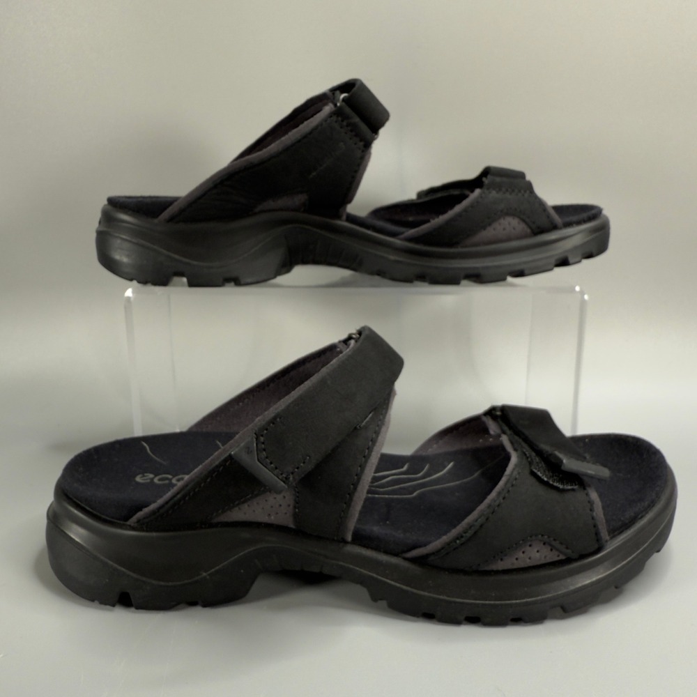 Ecco Offroad Womens US 6 - 6.5 6 1/2 EU 37 Sandals Black Adjustable Strappy Shoe